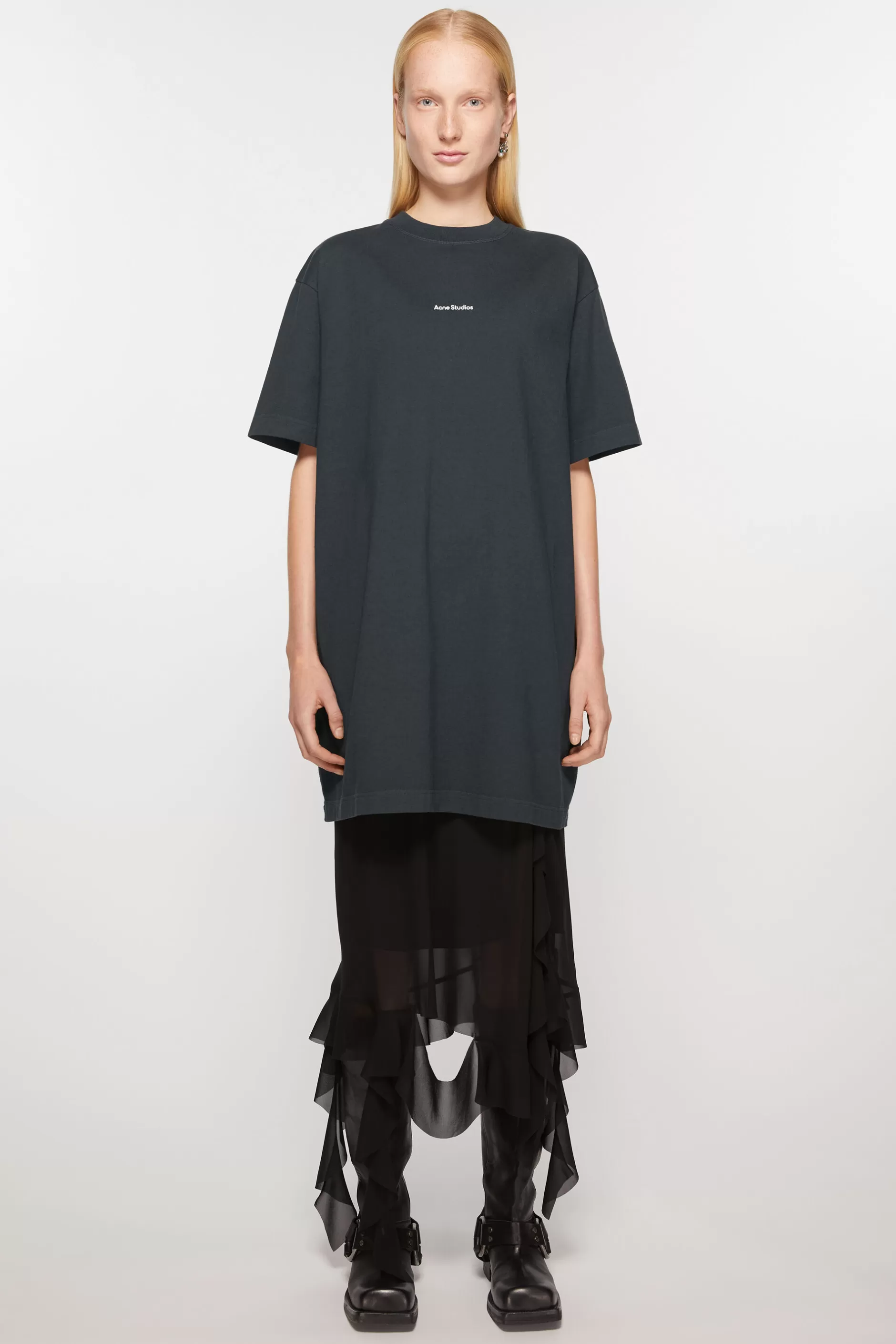 Acne Studios T-Shirt-Kleid Mit Logo Schwarz Fashion