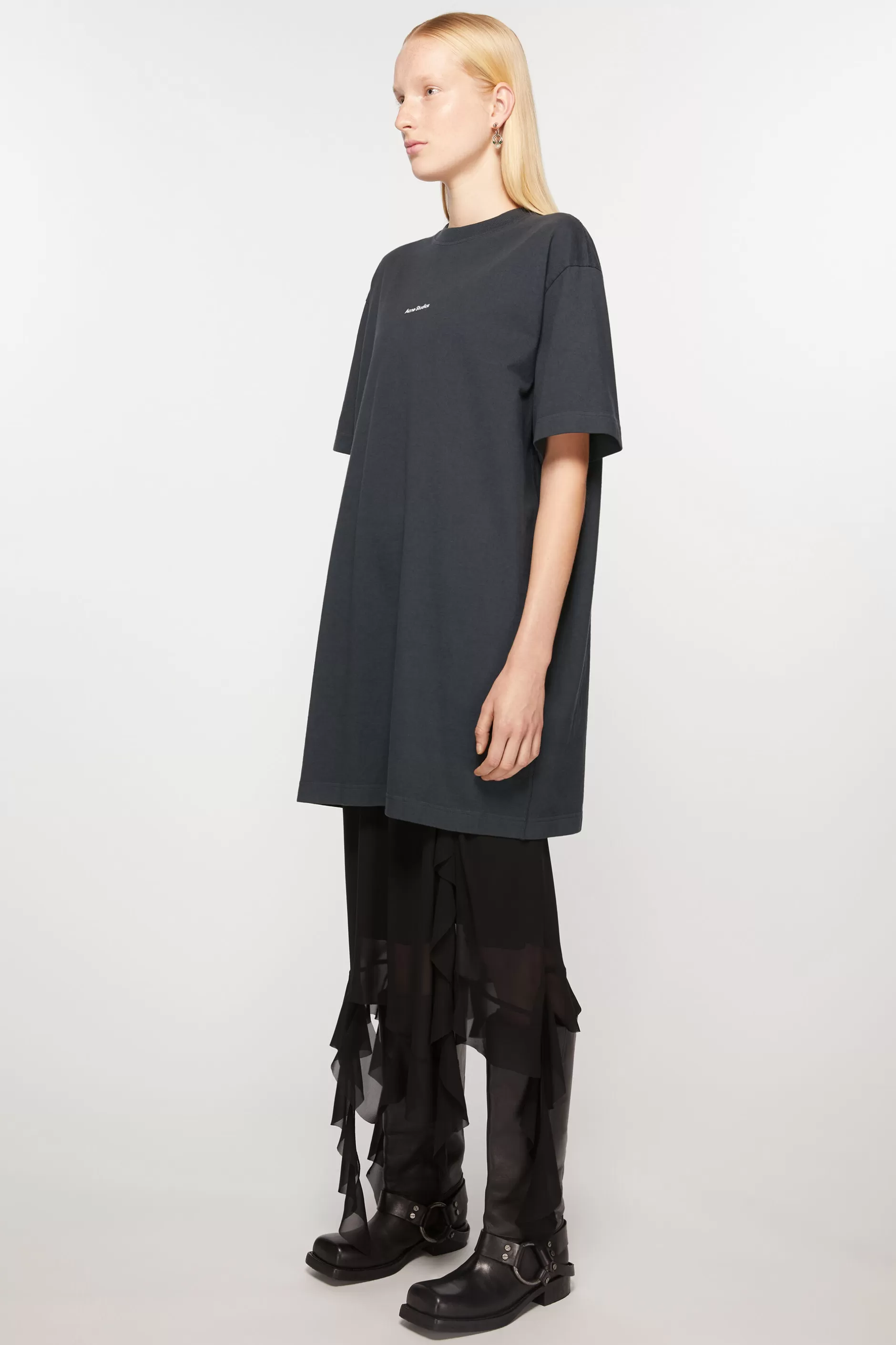 Acne Studios T-Shirt-Kleid Mit Logo Schwarz Fashion