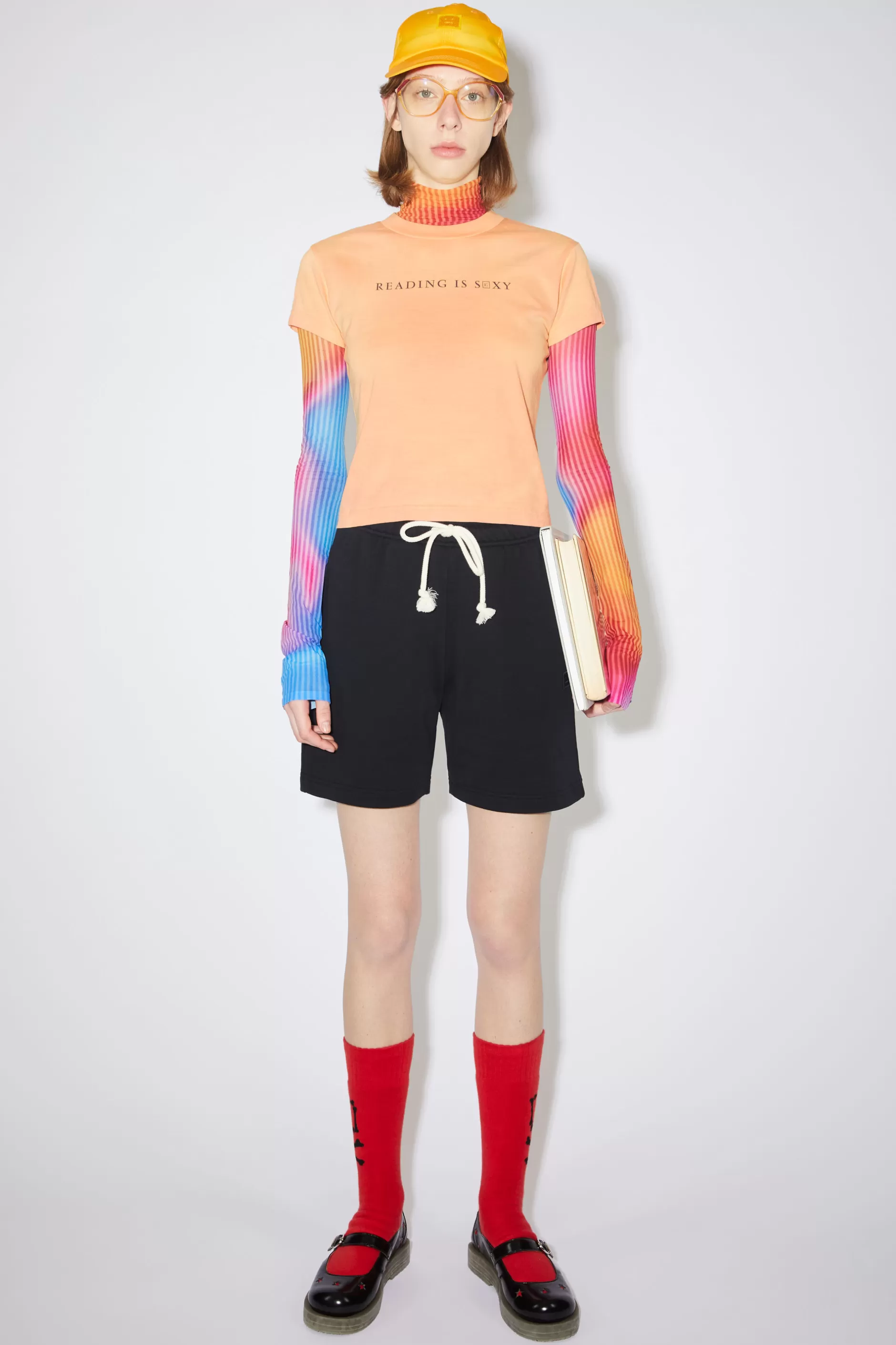 Acne Studios Warmereaktives T-Shirt Orange/Gelb Hot