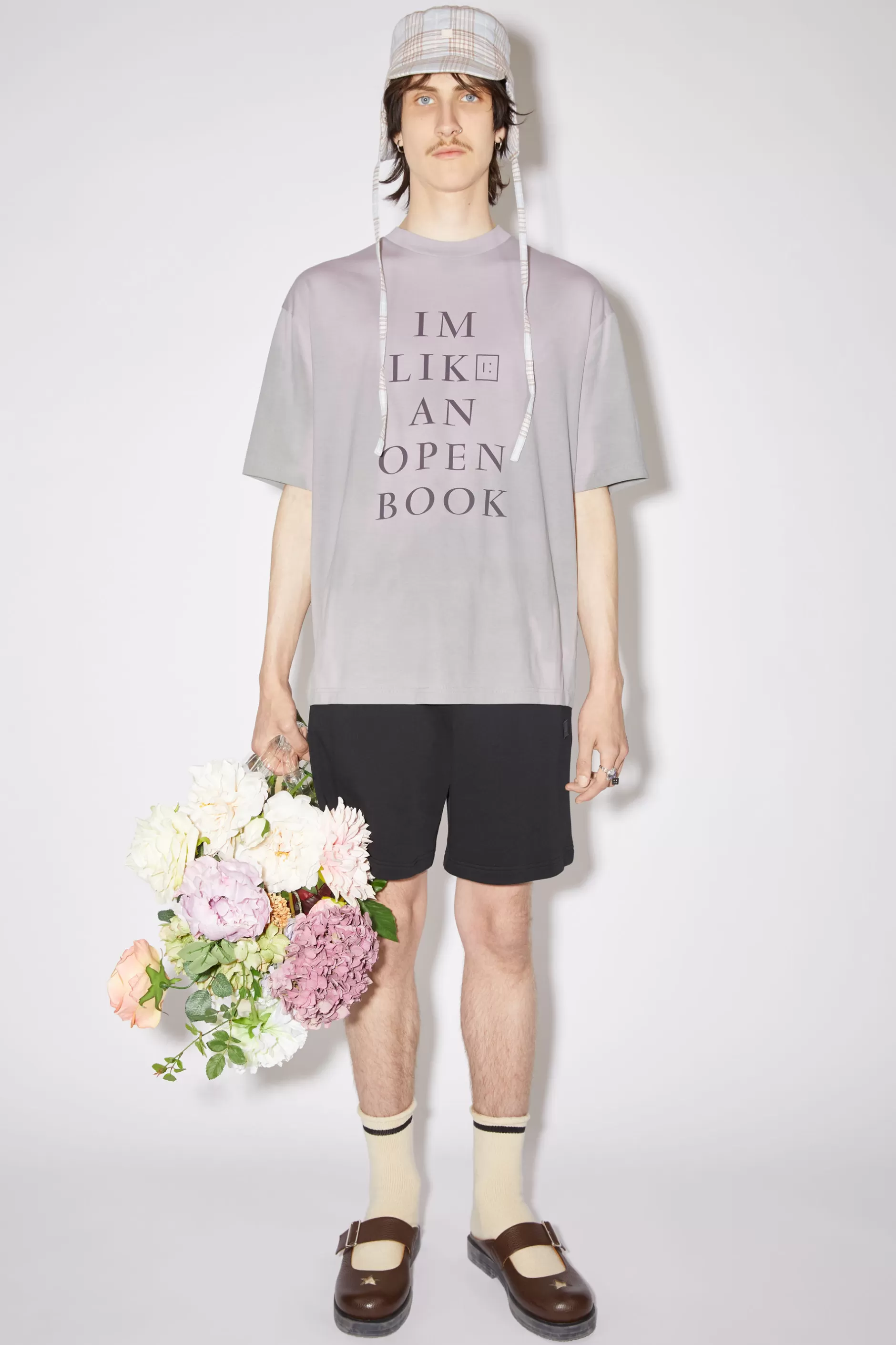 Acne Studios Warmereaktives T-Shirt Mit Print Grau/Lila Outlet