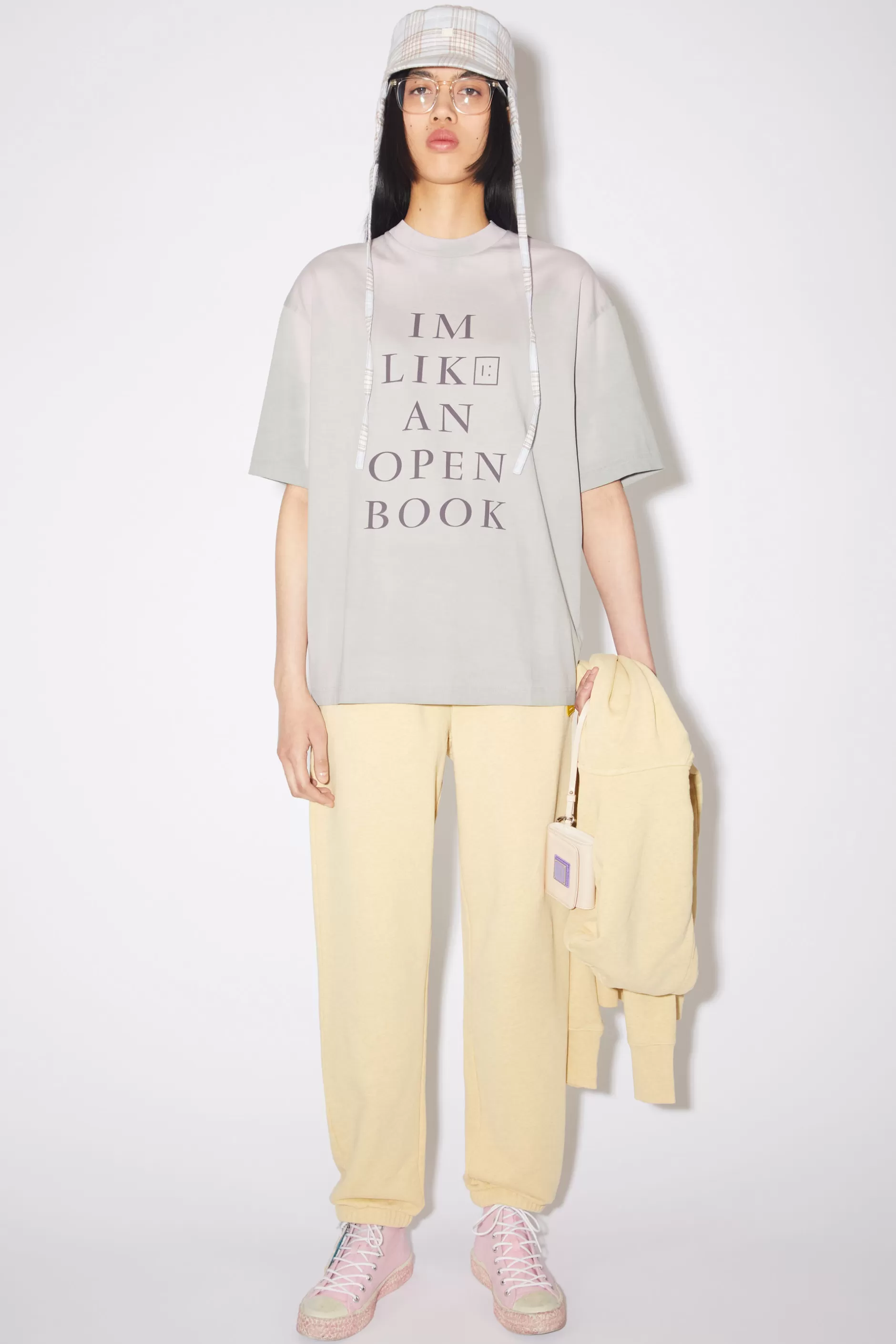 Acne Studios Warmereaktives T-Shirt Mit Print Grau/Lila Clearance