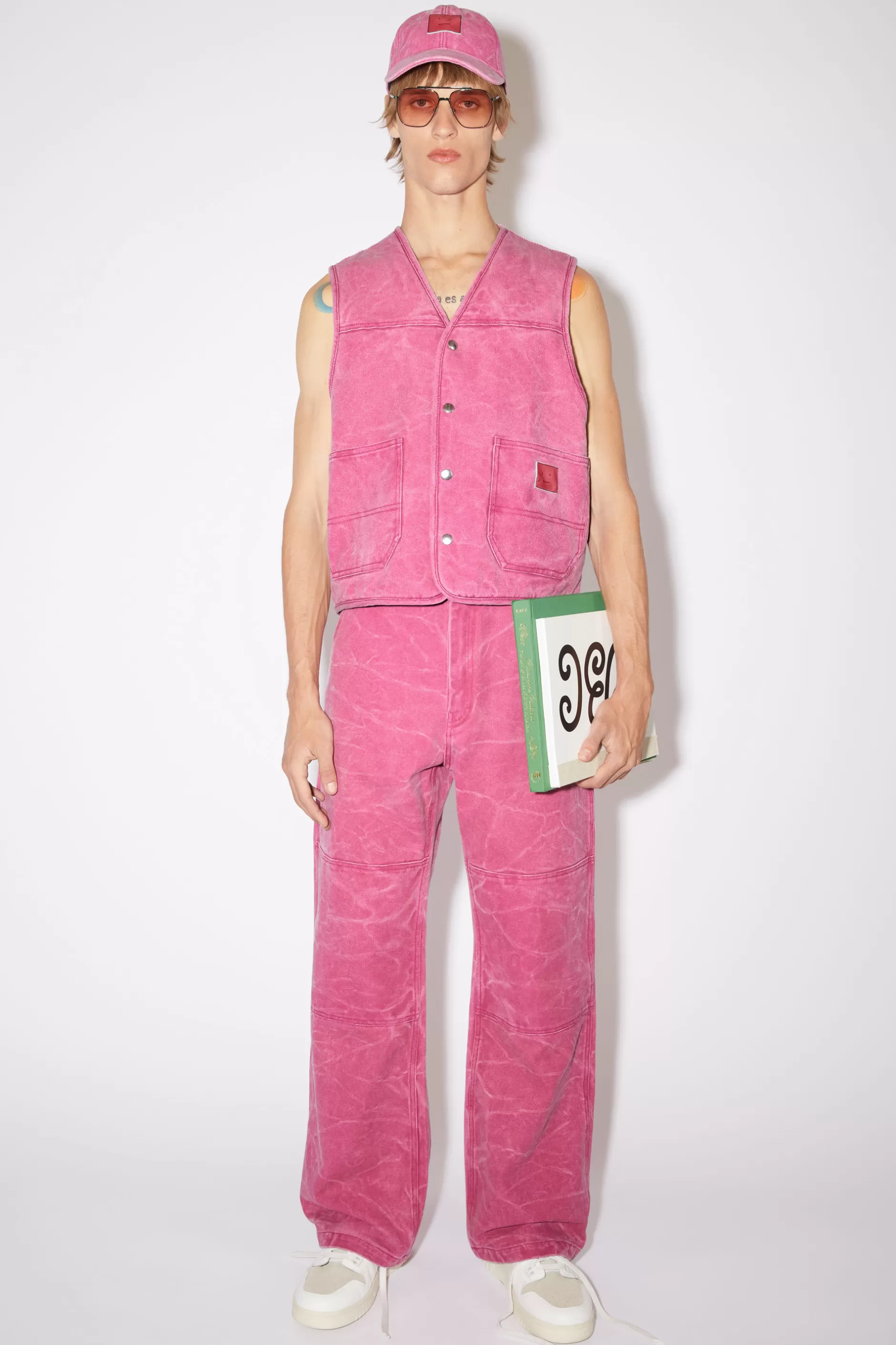 Acne Studios Weste Aus Baumwoll-Canvas Fuchsia Sale