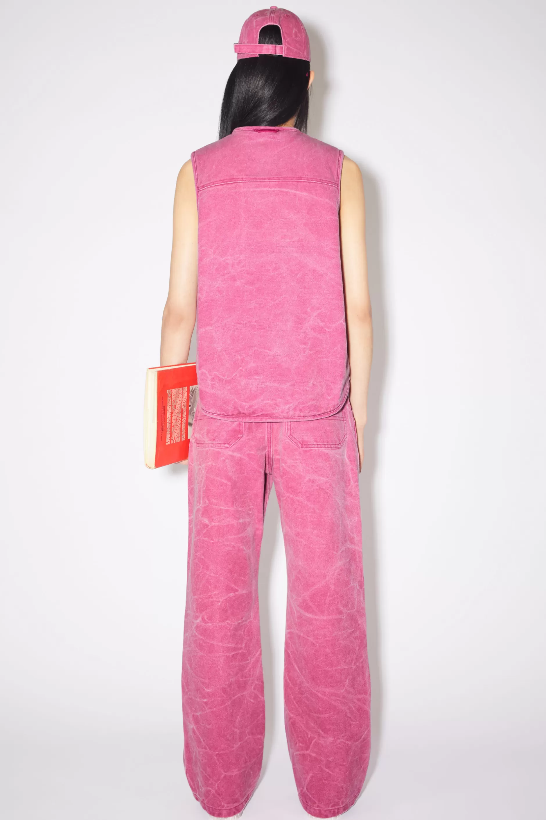 Acne Studios Weste Aus Baumwoll-Canvas Fuchsia Sale