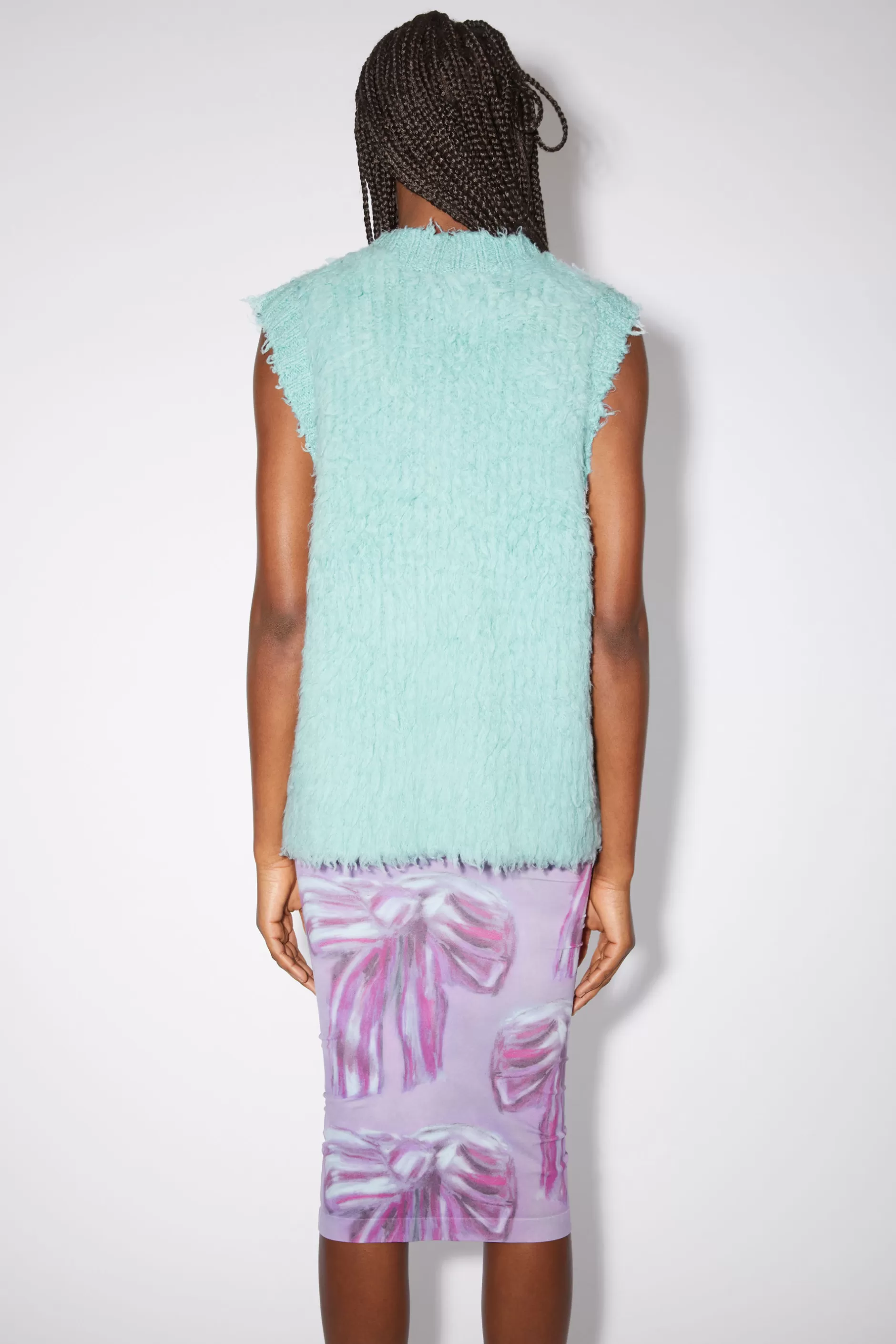 Acne Studios Weste Aus Flauschigem Merino-Woll-Mix Wasserblau Online