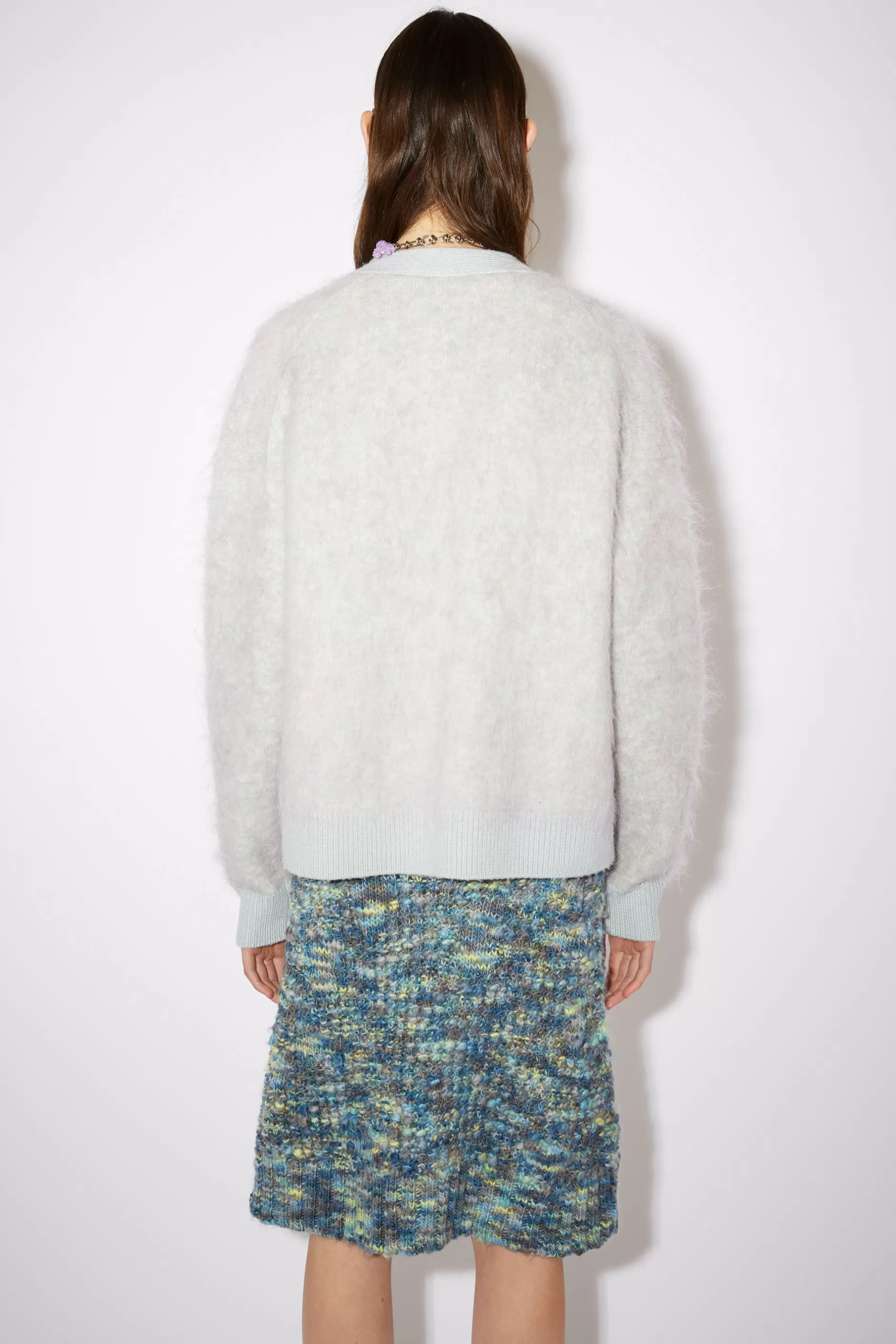 Acne Studios Woll-Mohair-Cardigan Zartgrun Meliert Sale