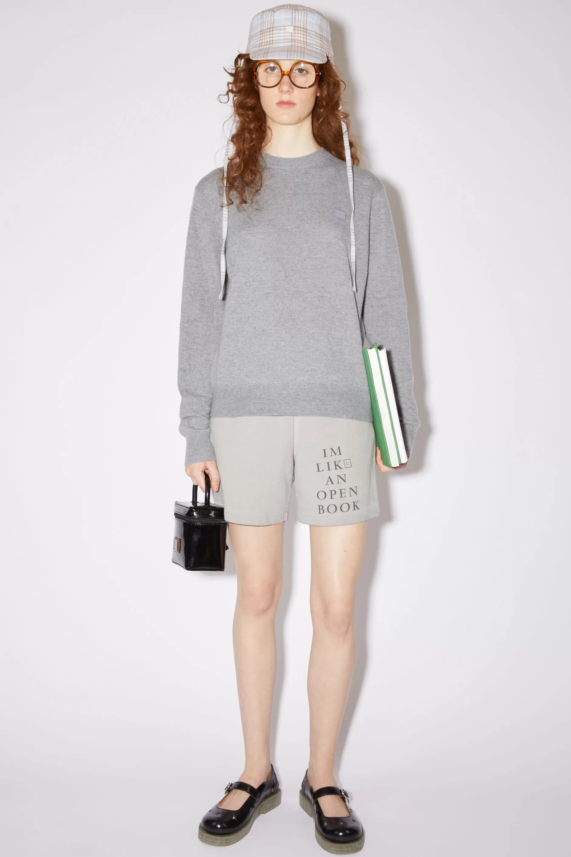 Acne Studios Wollpullover Mit Rundhalsausschnitt Grau-Meliert Fashion