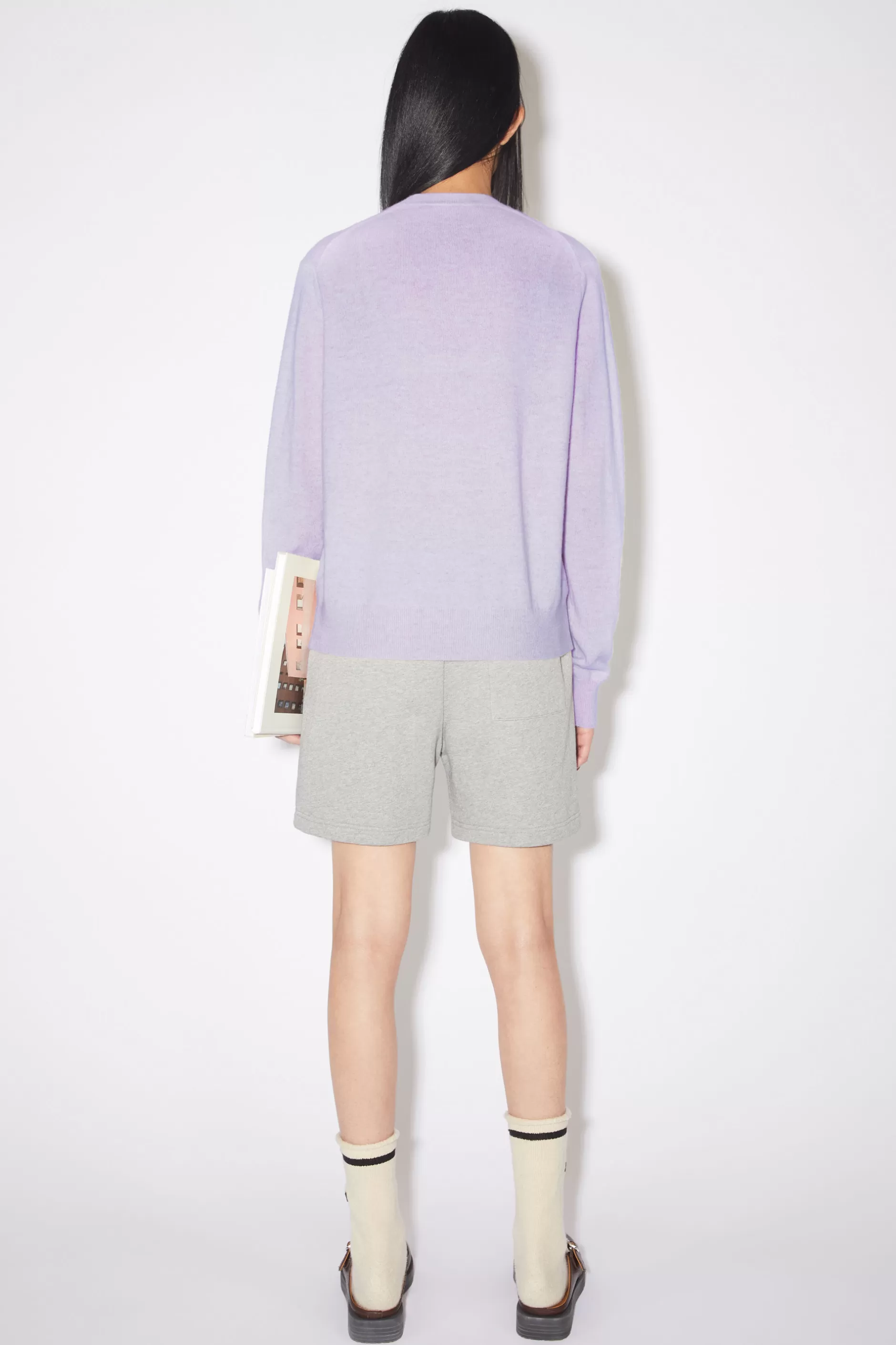 Acne Studios Wollpullover Mit Rundhalsausschnitt Lila Meliert Online