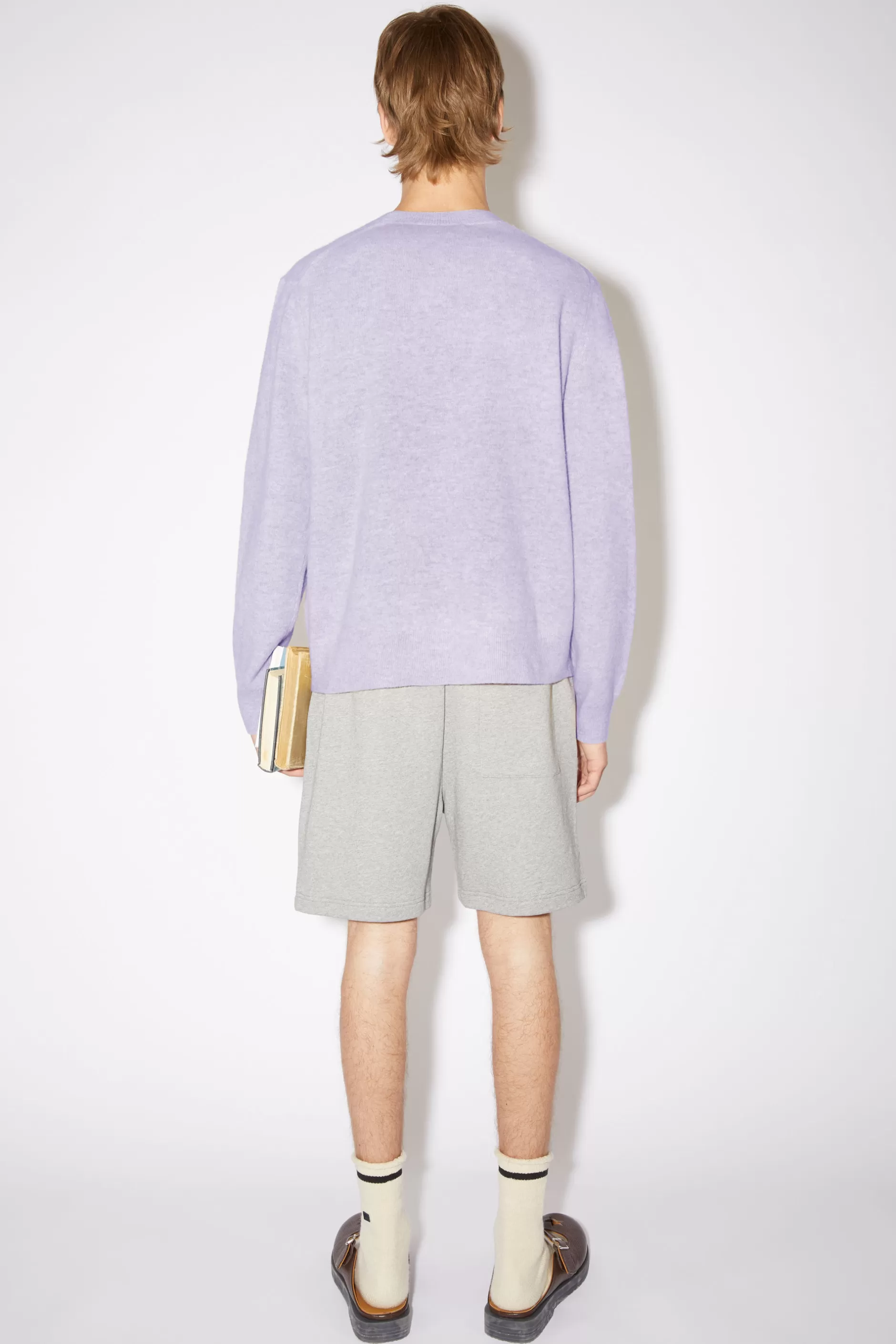 Acne Studios Wollpullover Mit Rundhalsausschnitt Lila Meliert Flash Sale