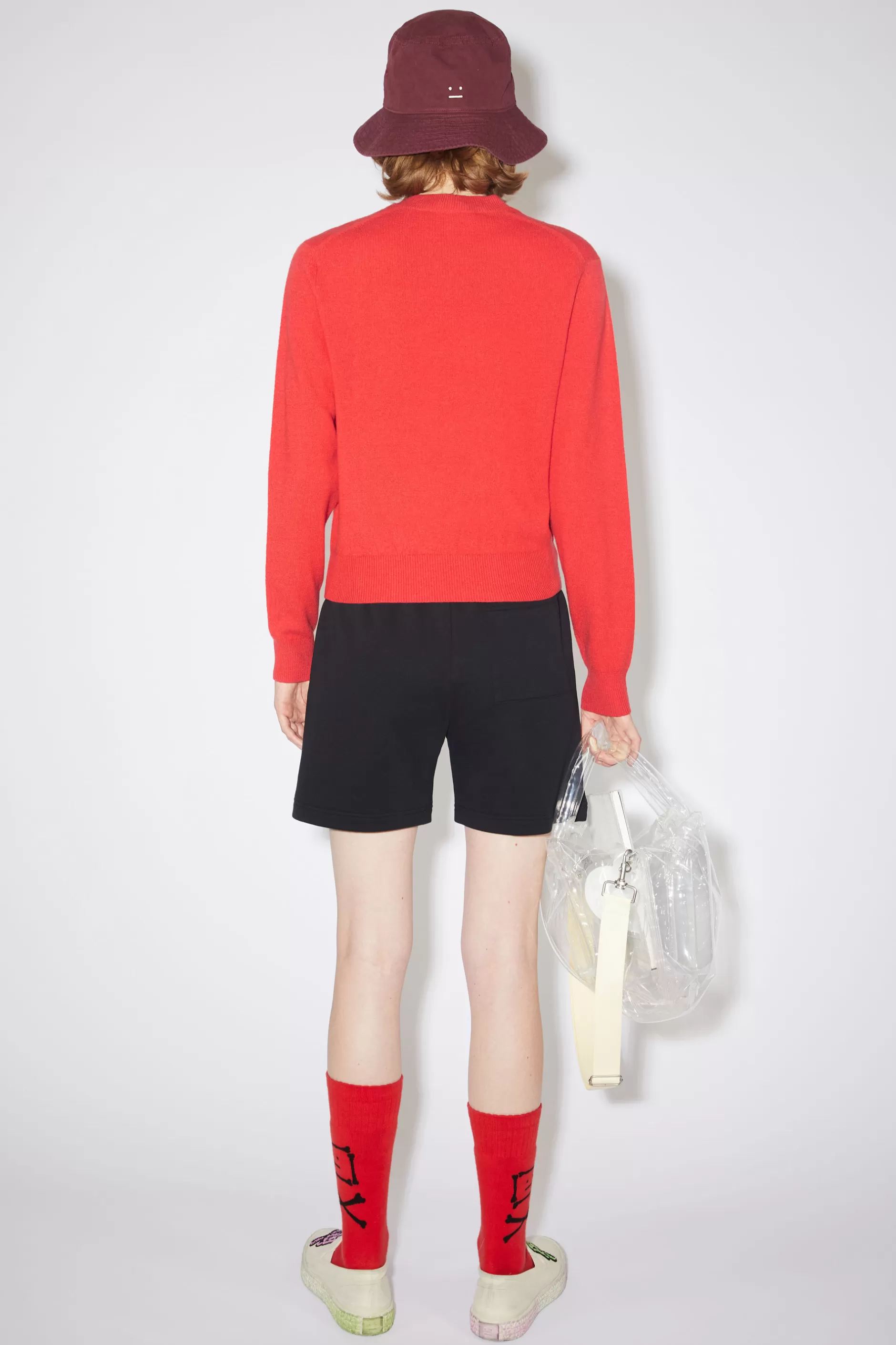 Acne Studios Wollpullover Mit V-Ausschnitt Chilirot Flash Sale