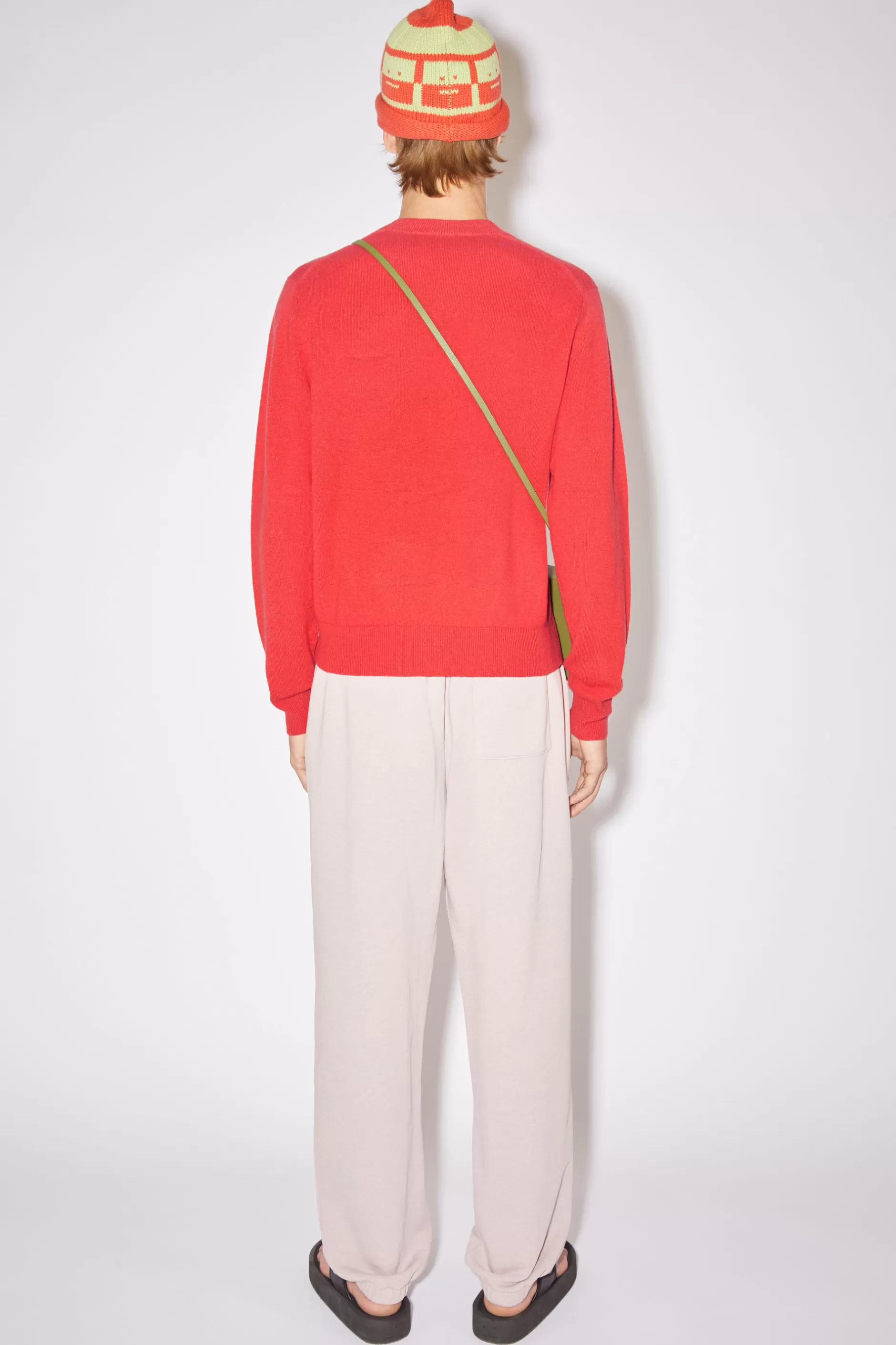 Acne Studios Wollpullover Mit V-Ausschnitt Chilirot Discount