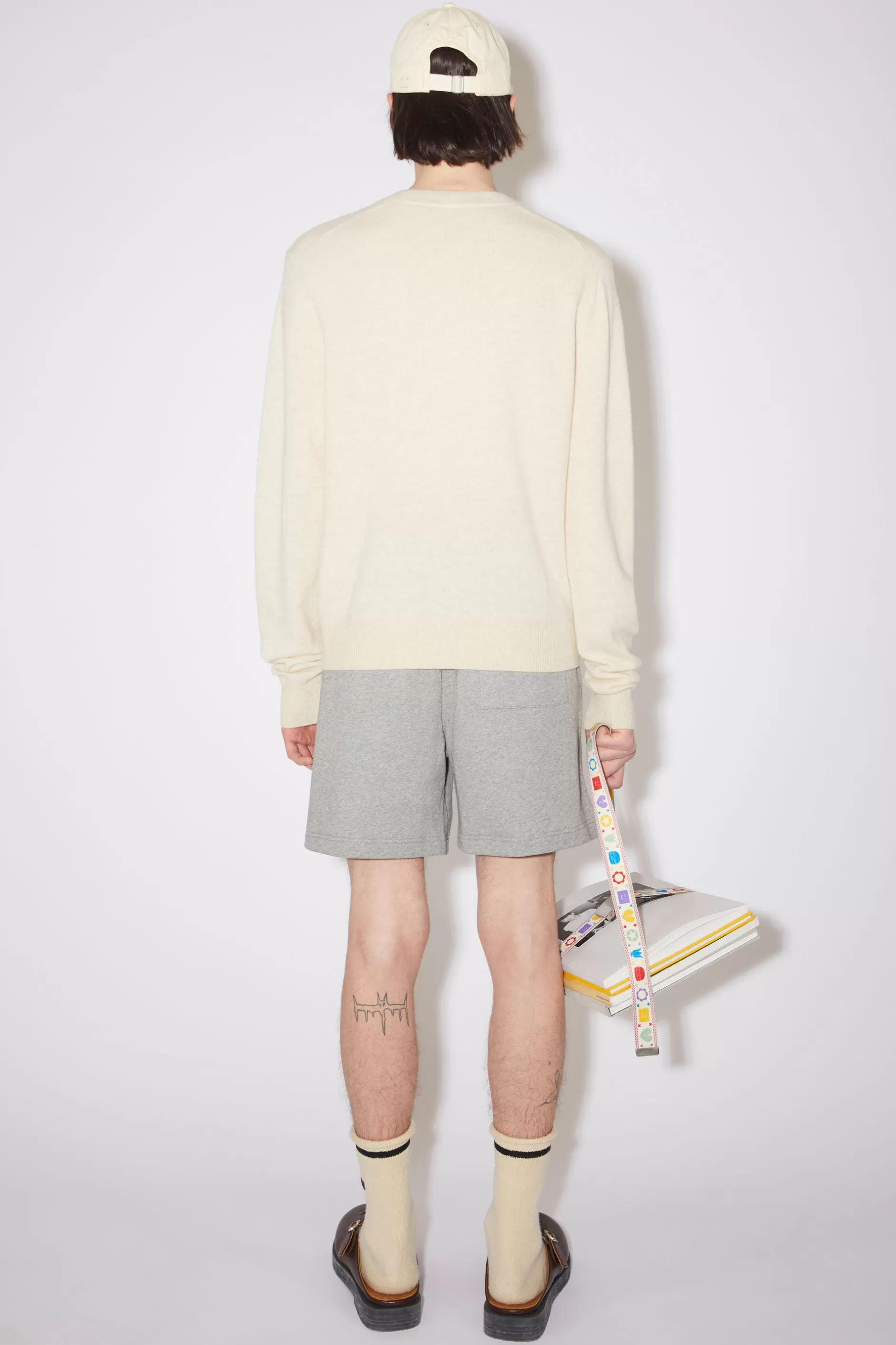 Acne Studios Wollpullover Mit V-Ausschnitt Haferbeige Meliert Discount