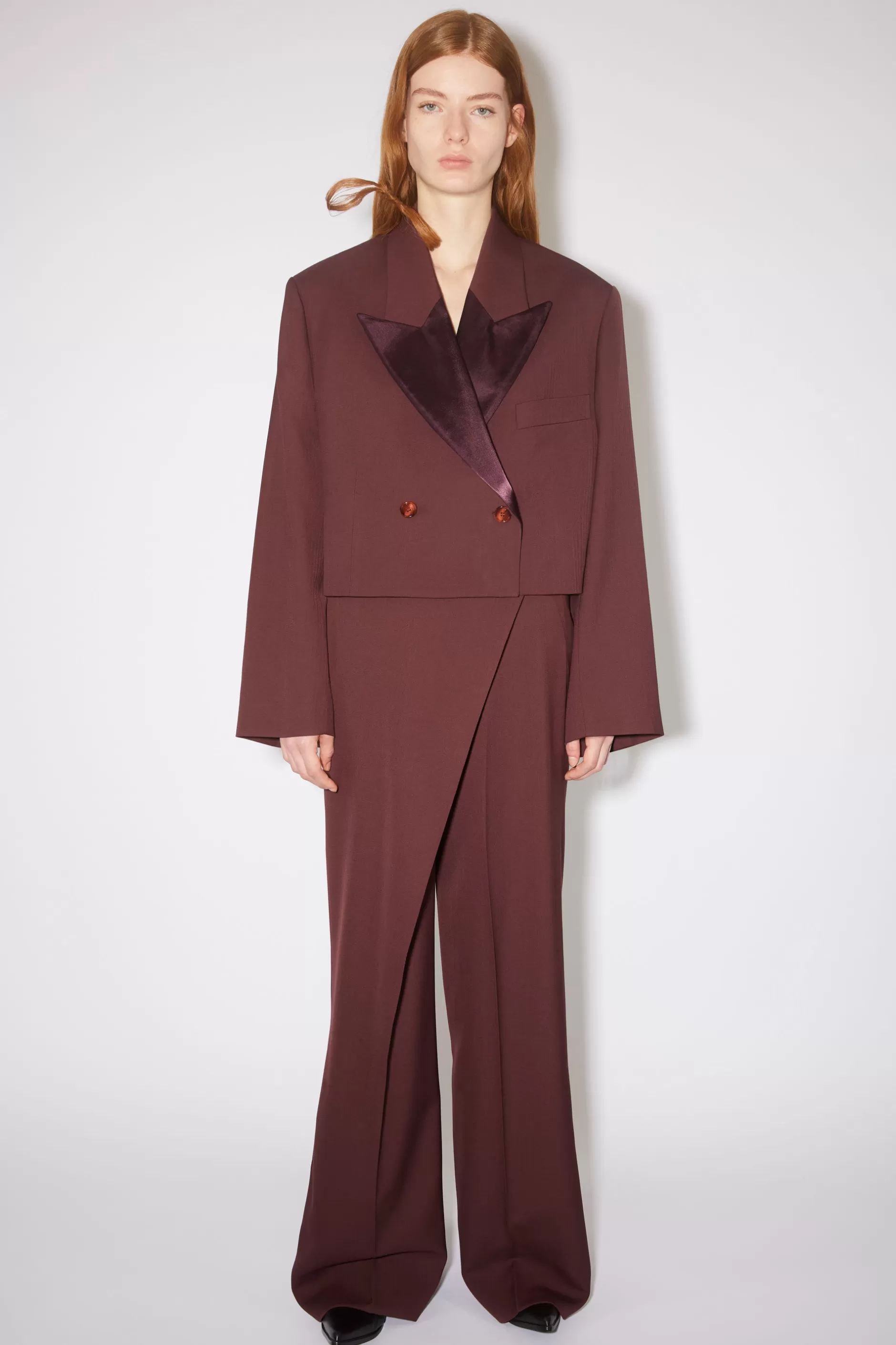 Acne Studios Zweireihige Anzugjacke Aubergine Flash Sale