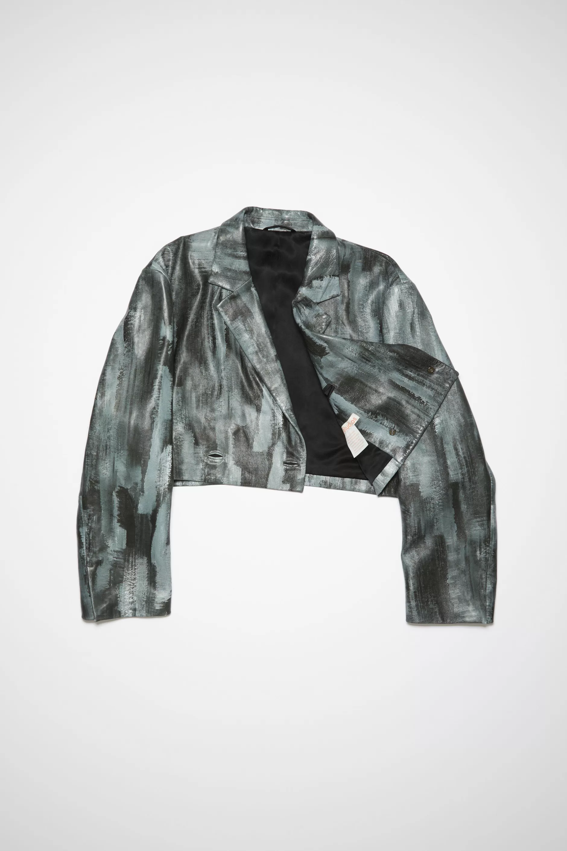 Acne Studios Zweireihige Lederjacke Schwarz Hot