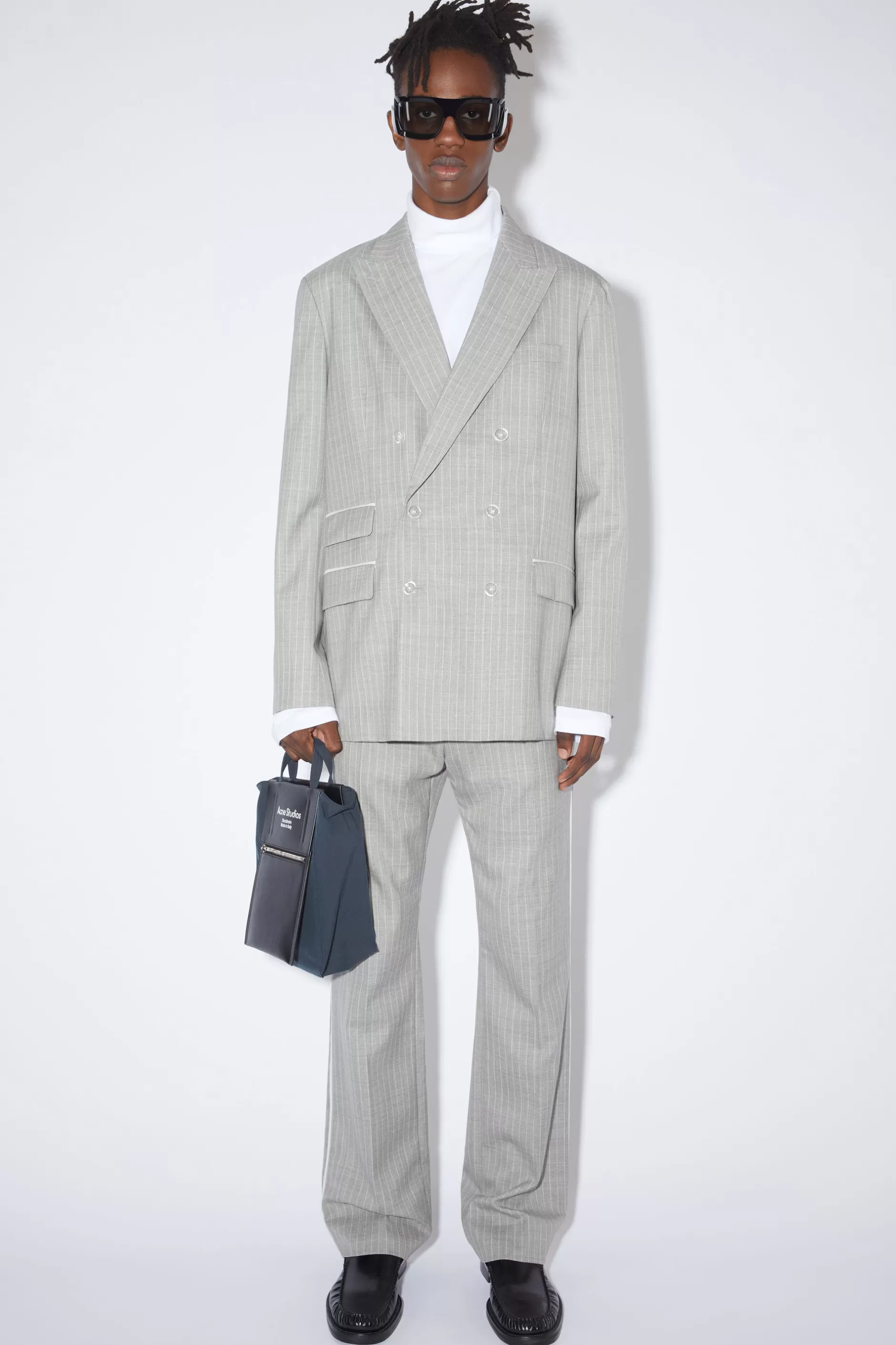 Acne Studios Zweireihiger Blazer Perlgrau Best Sale